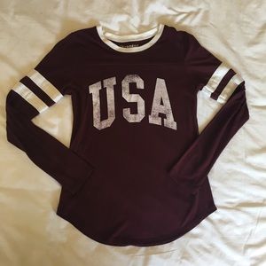 MAROON “USA” LONG SLEEVE SHIRT